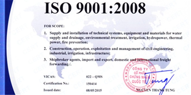 Sản phẩm đạt tiêu chuẩn ISO 9001:2008